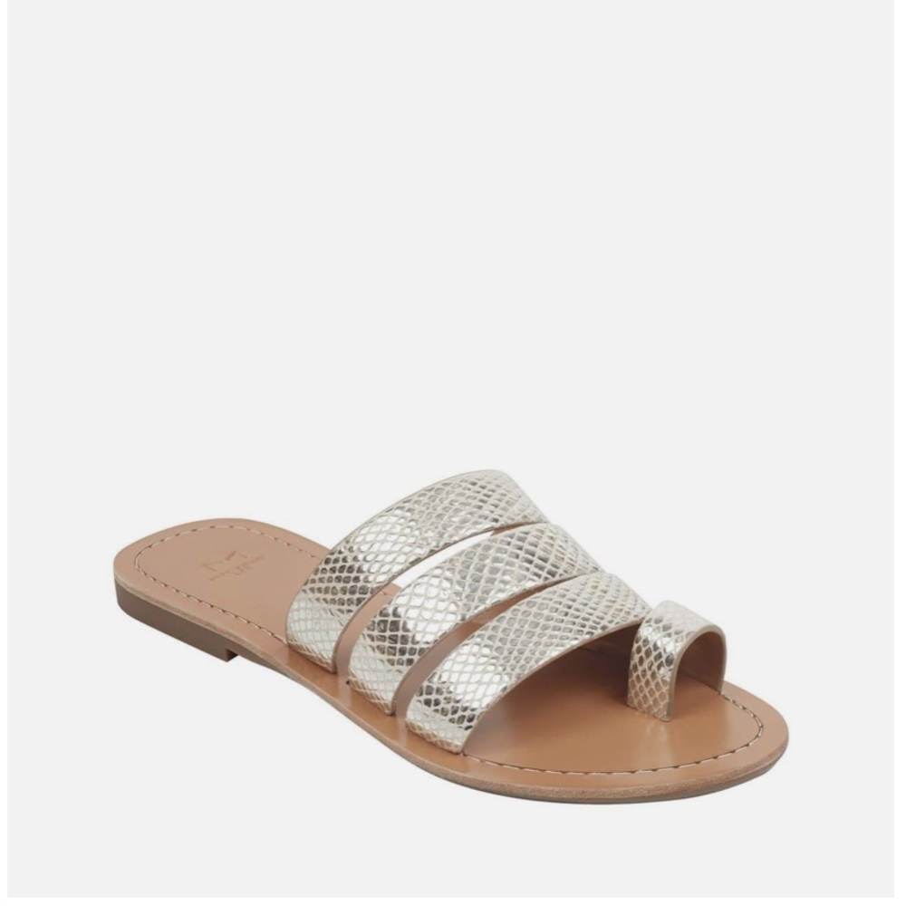 Marc Fisher LTD Rilee Slide Sandal, Gold, Size 9